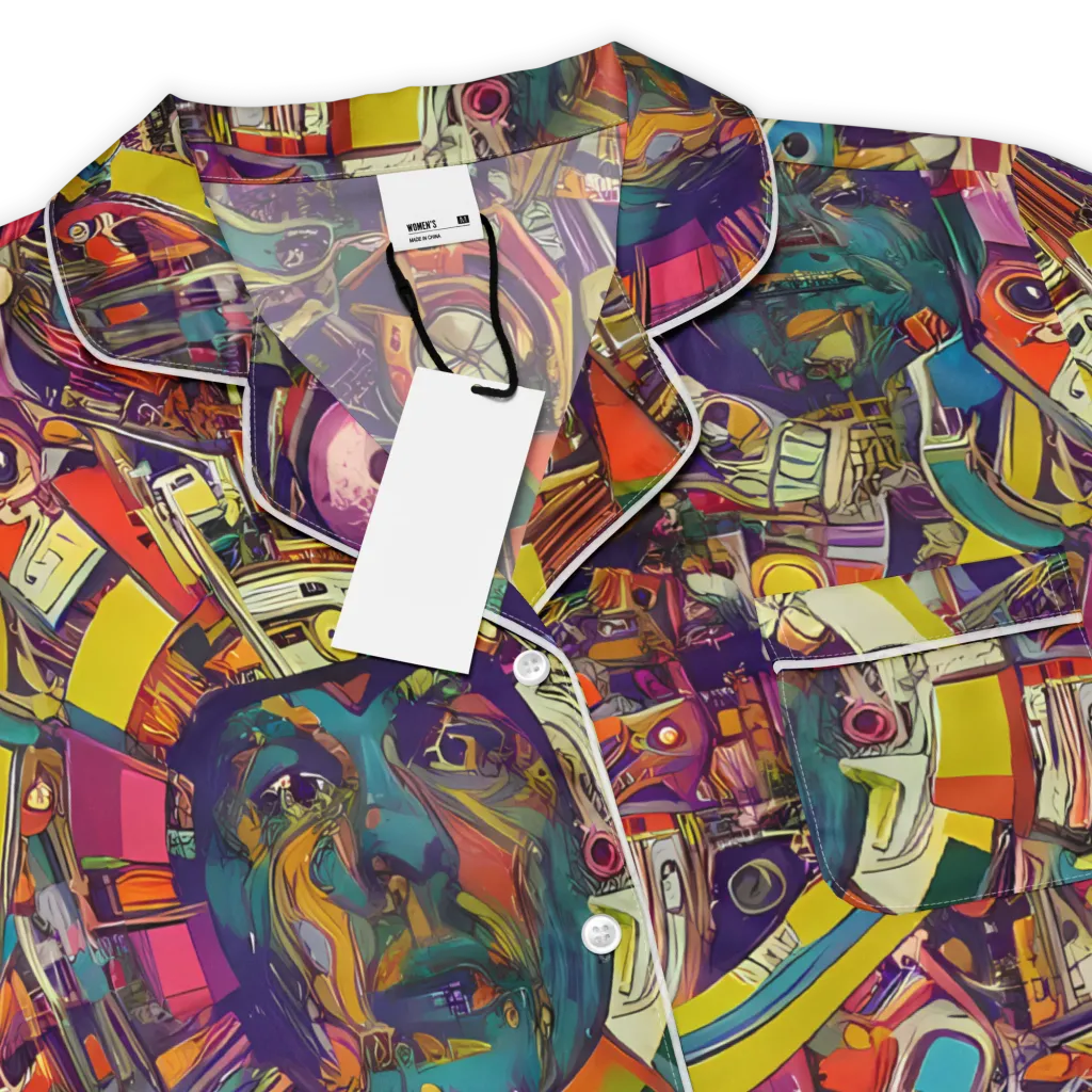 Cosmic Collage on Women's Short Sleeve Pajama Top — Product details
