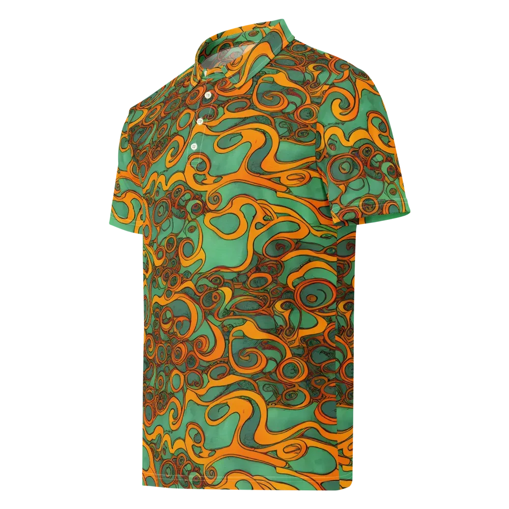 Nebula Nodes on Men's Slim Fit Polo Shirt — Left Front