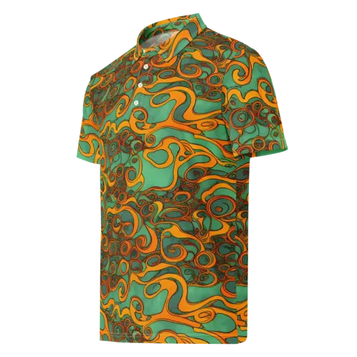 Nebula Nodes on a Men's Slim Fit Polo Shirt