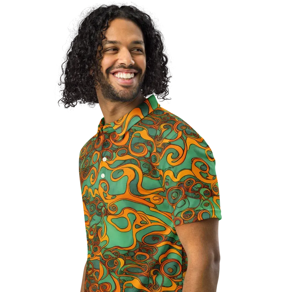 Nebula Nodes on Men's Slim Fit Polo Shirt — Left Front