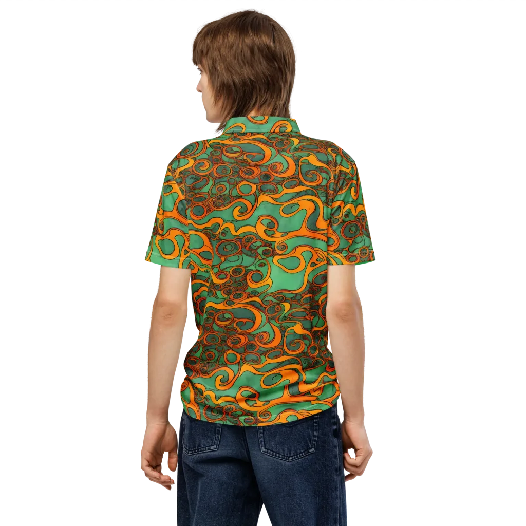 Nebula Nodes on Men's Slim Fit Polo Shirt — Back