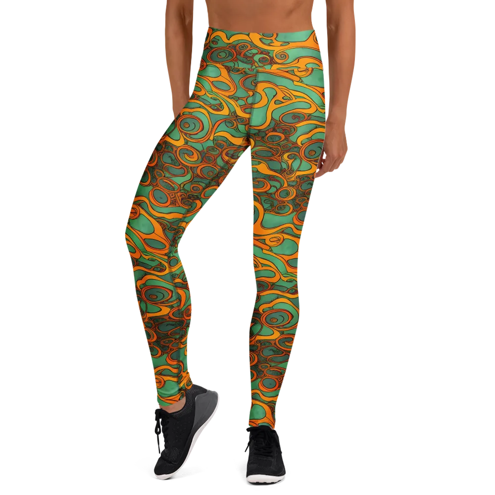 Nebula Nodes on Yoga Leggings — Front
