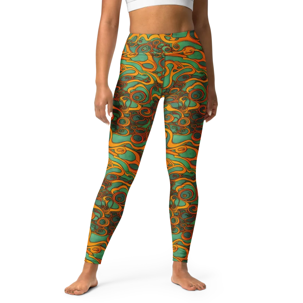 Nebula Nodes on Yoga Leggings — Front