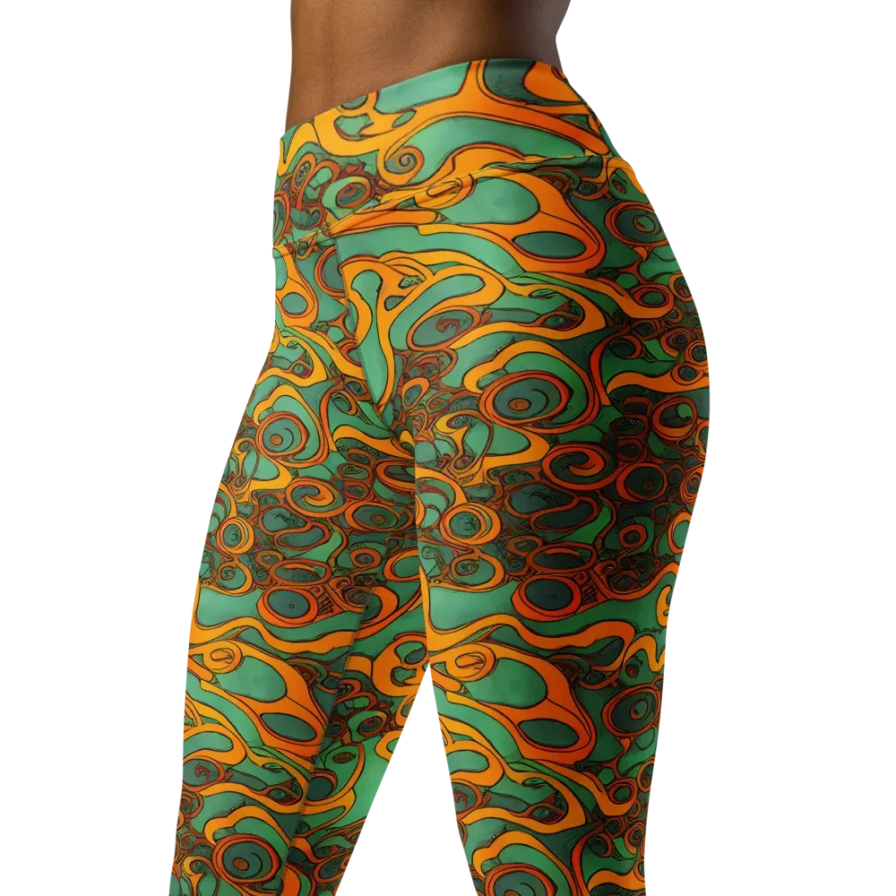 Nebula Nodes on Yoga Leggings — Left Front