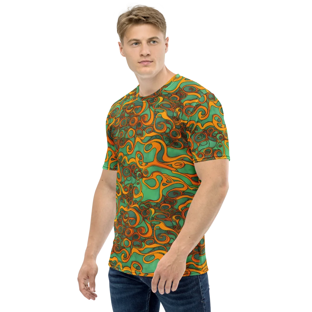 Nebula Nodes on Men's Crew Neck T-Shirt — Left