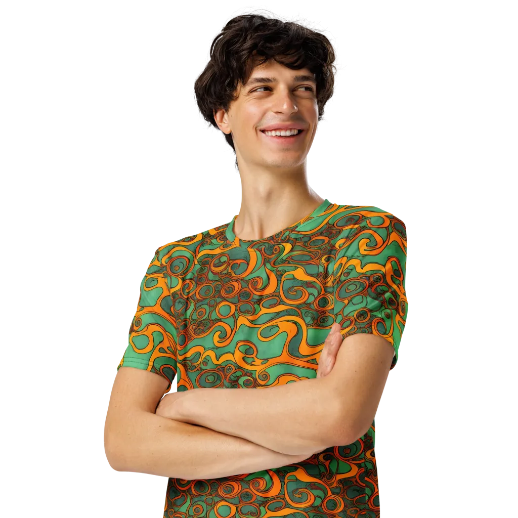 Nebula Nodes on Men's Crew Neck T-Shirt — Left Front