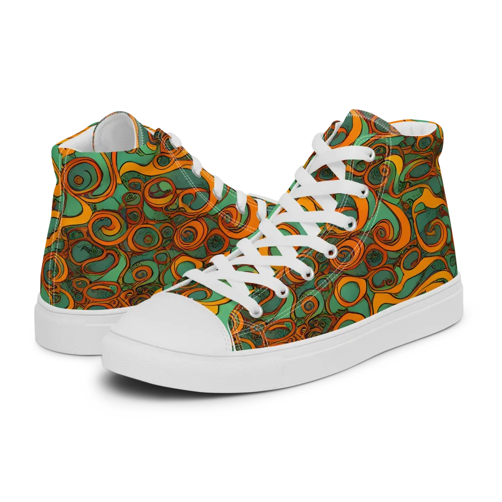 Nebula Nodes on Men's High Top Canvas Shoes — Left