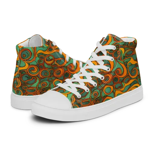 Nebula Nodes on a Men's High Top Canvas Shoes