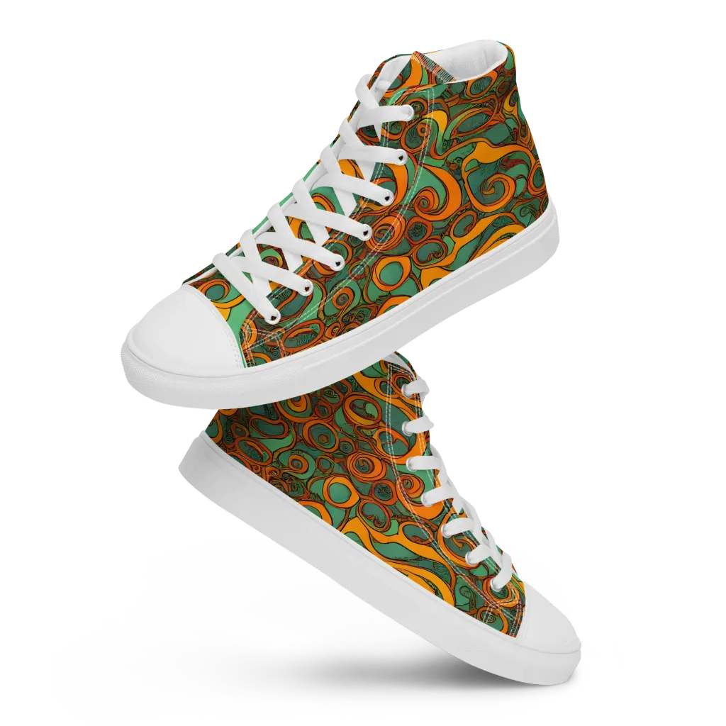 Nebula Nodes on Men's High Top Canvas Shoes — Front