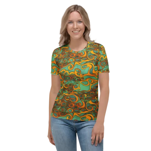 Nebula Nodes on a Women's Crew Neck T-Shirt