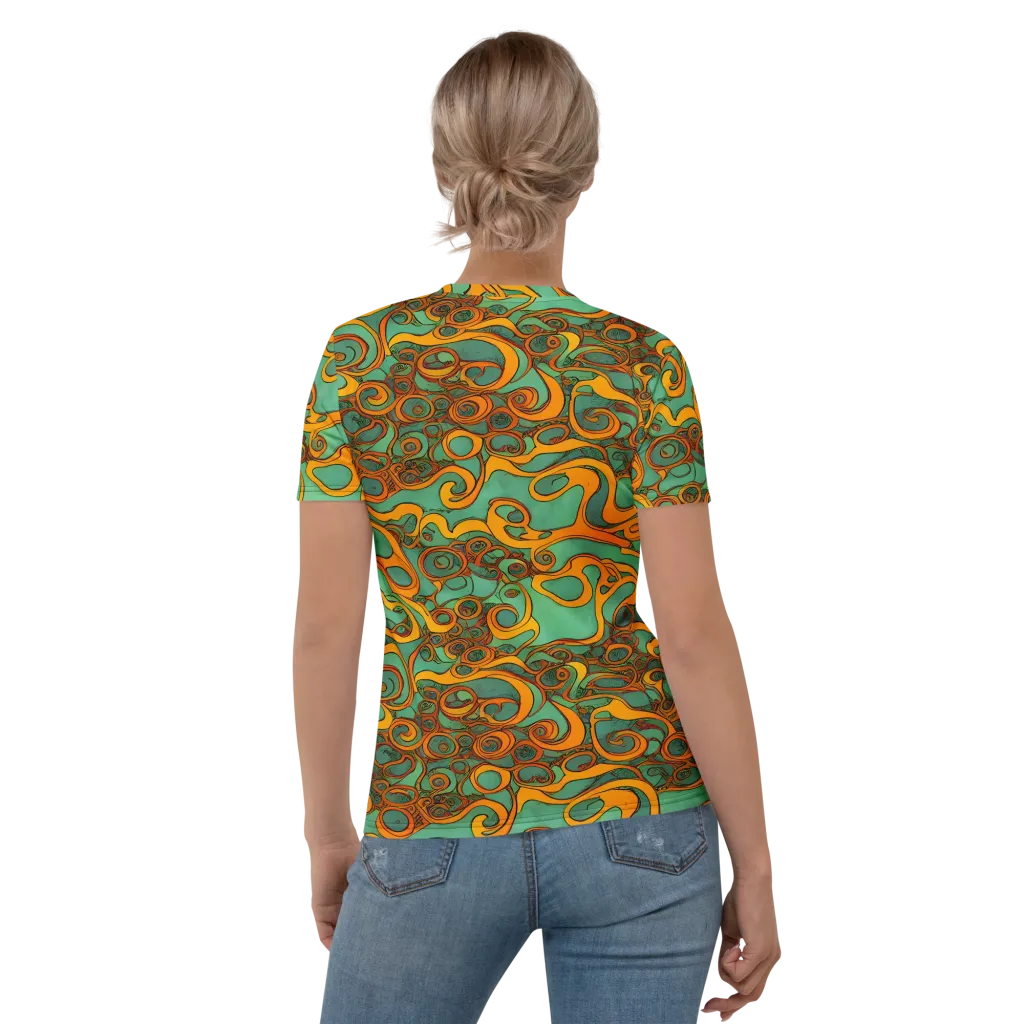 Nebula Nodes on Women's Crew Neck T-Shirt — Back