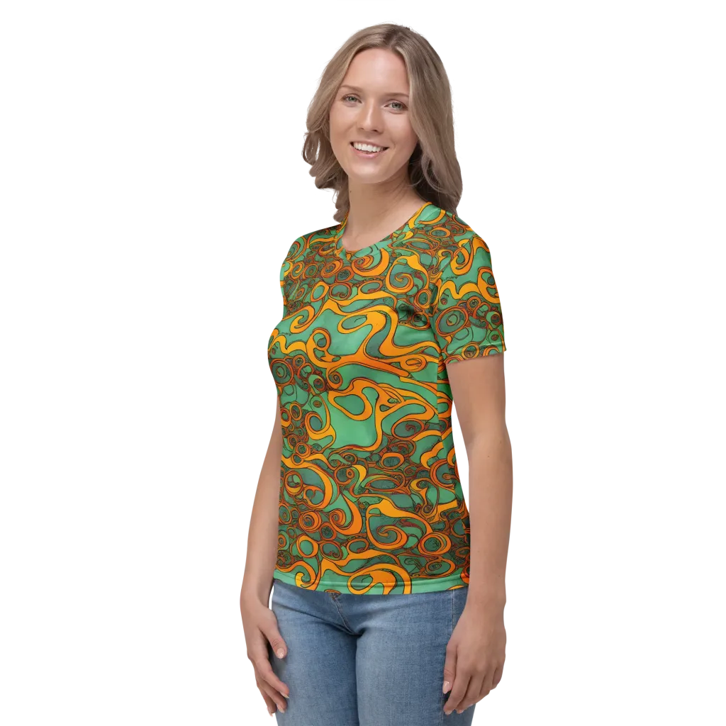 Nebula Nodes on Women's Crew Neck T-Shirt — Left