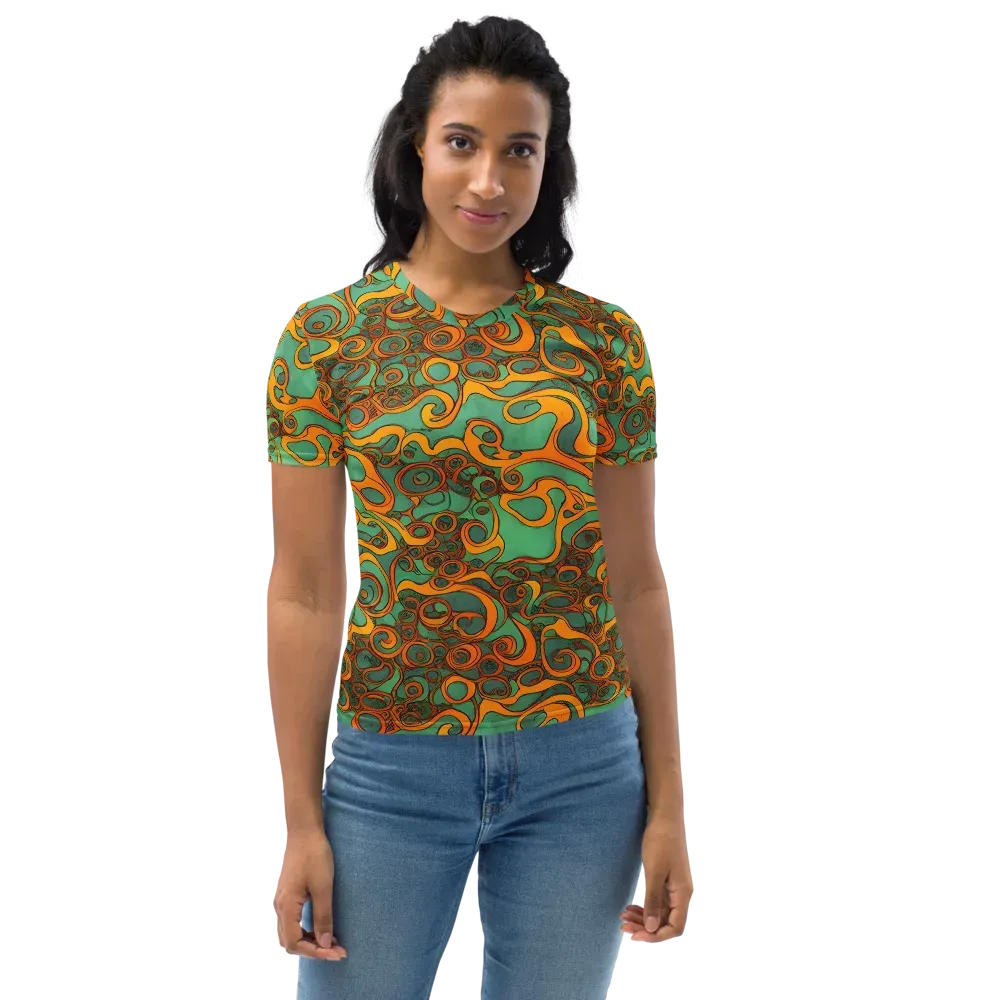 Nebula Nodes on Women's Crew Neck T-Shirt — Front