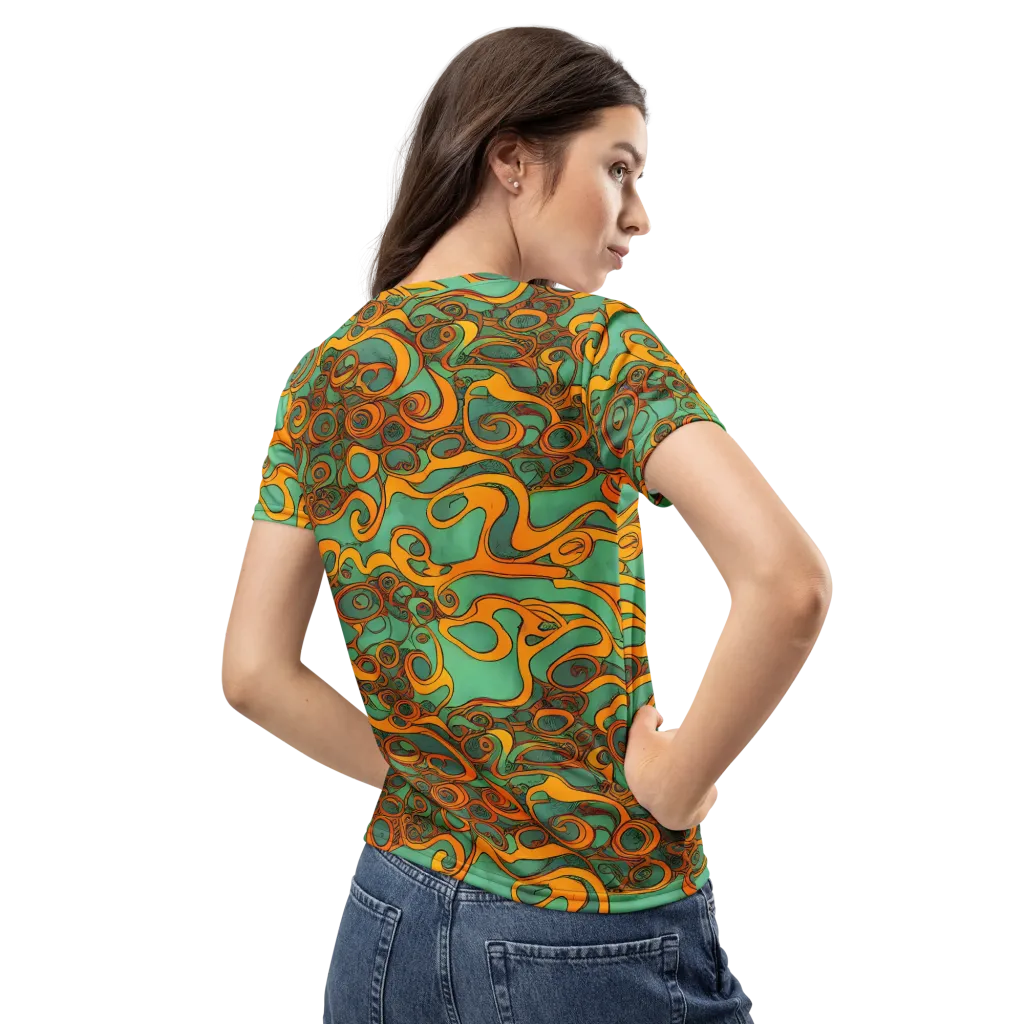 Nebula Nodes on Women's Crew Neck T-Shirt — Back
