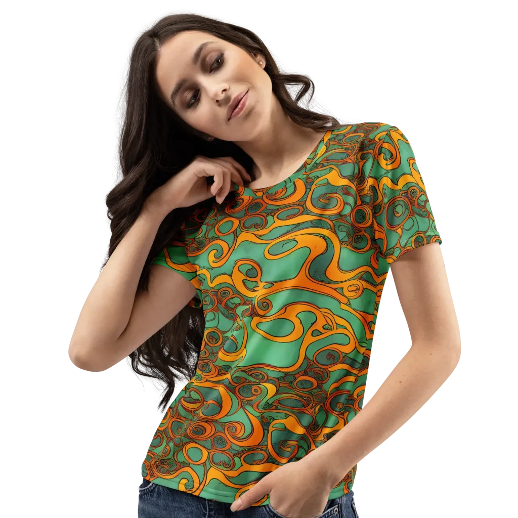 Nebula Nodes on Women's Crew Neck T-Shirt — Left Front