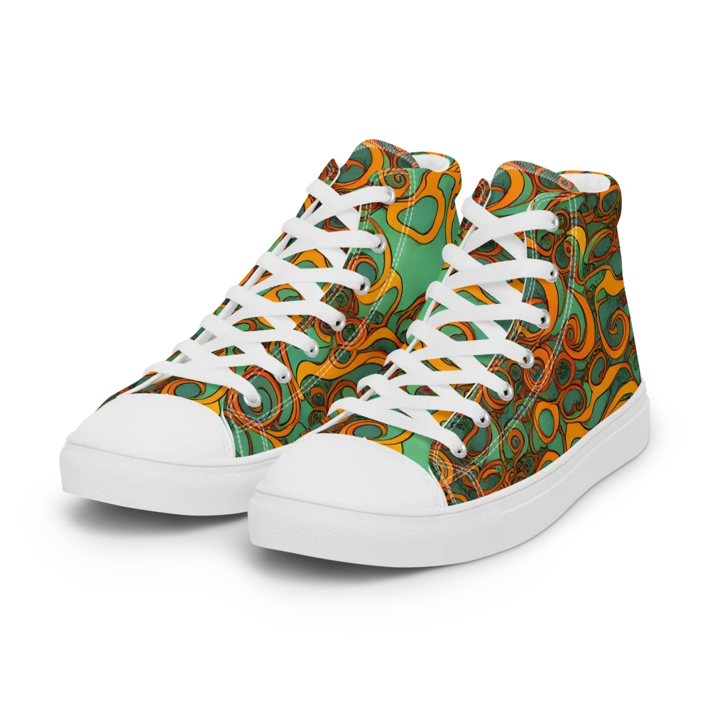 Nebula Nodes on Women's High Top Canvas Shoes — Left Front