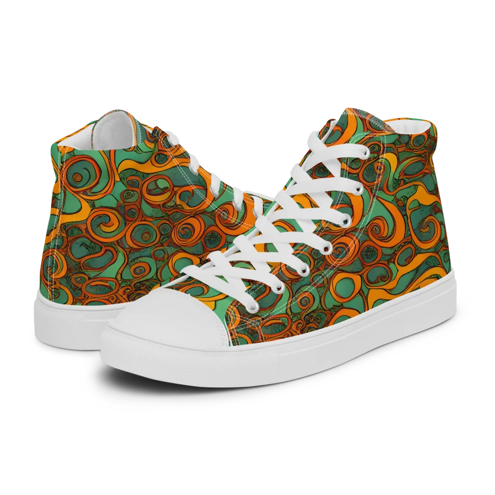 Nebula Nodes on Women's High Top Canvas Shoes — Left