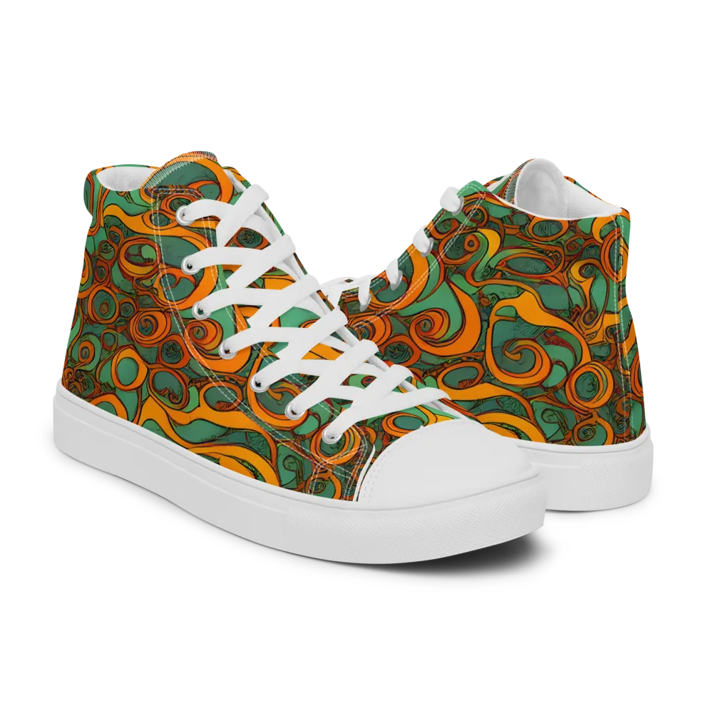 Nebula Nodes on Women's High Top Canvas Shoes — Right