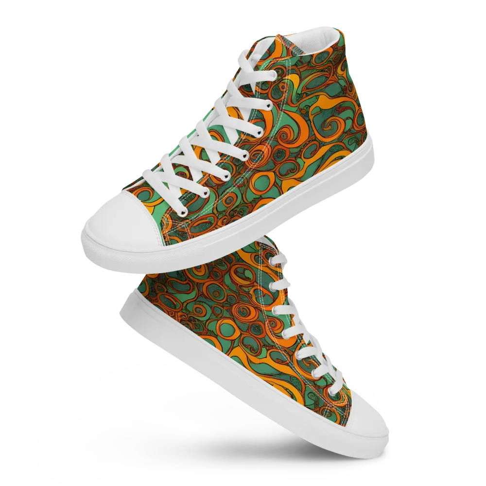 Nebula Nodes on Women's High Top Canvas Shoes — Front