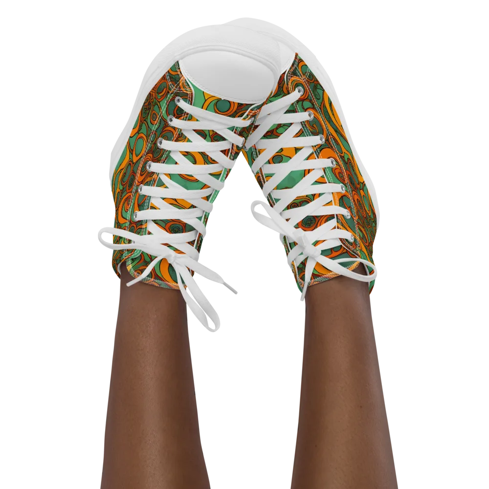 Nebula Nodes on Women's High Top Canvas Shoes — Front