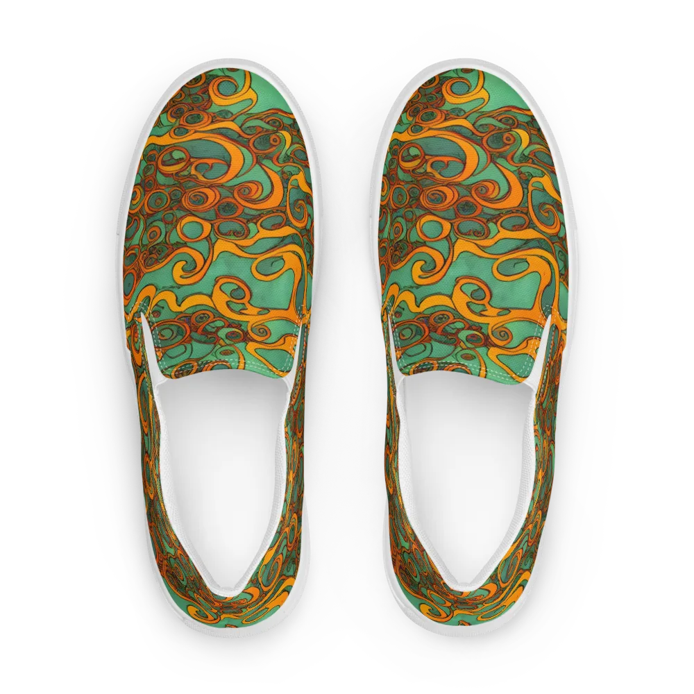 Nebula Nodes on Men's Slip-On Canvas Shoes — Front