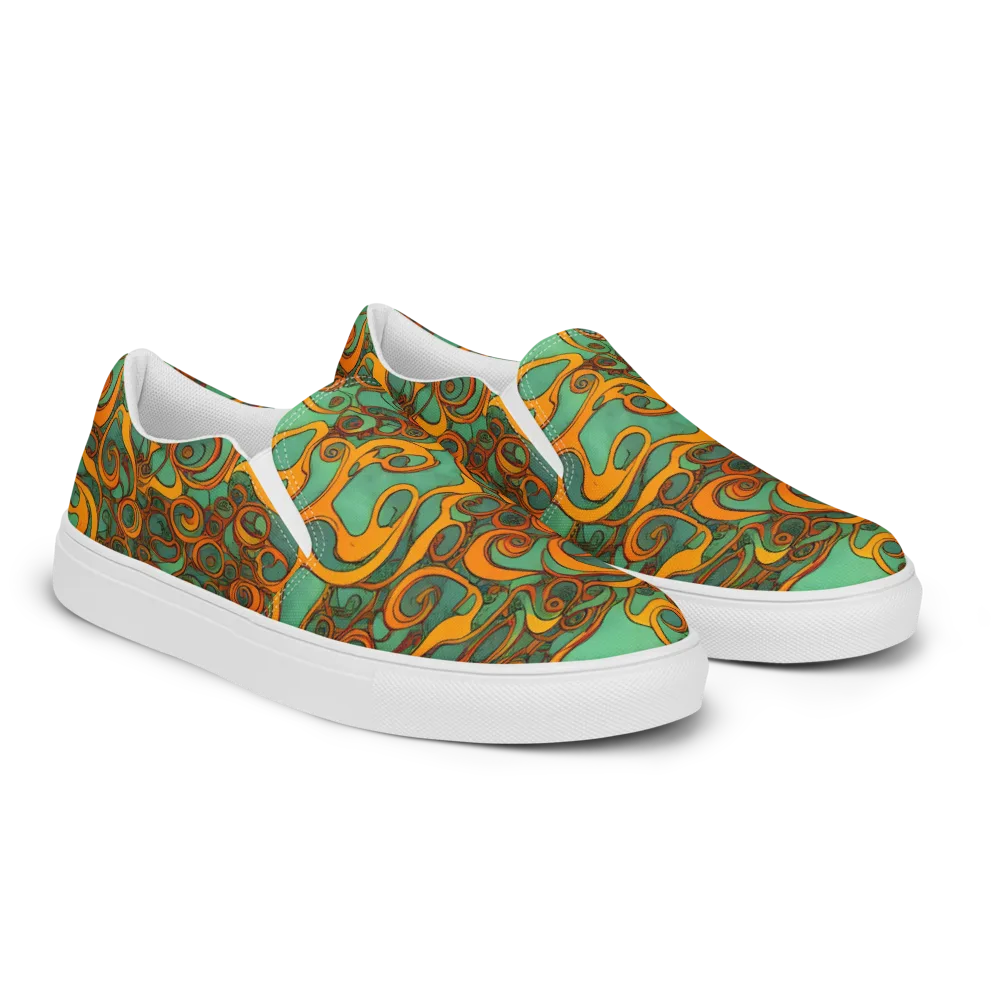 Nebula Nodes on Men's Slip-On Canvas Shoes — Right Front