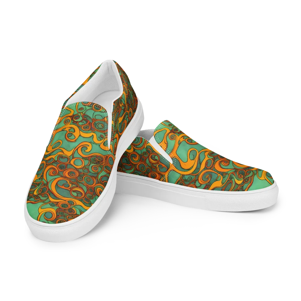 Nebula Nodes on Men's Slip-On Canvas Shoes — Left Front