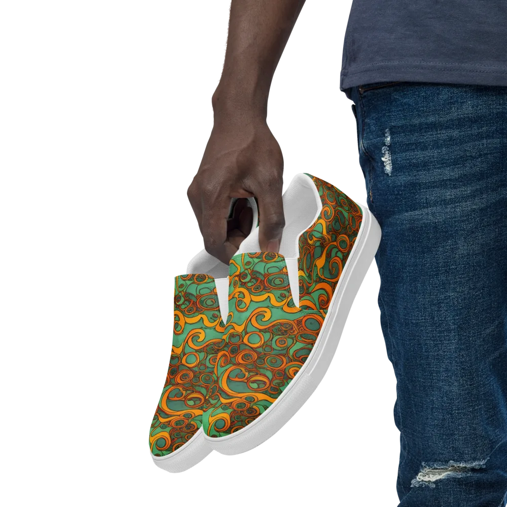 Nebula Nodes on Men's Slip-On Canvas Shoes — Left Front