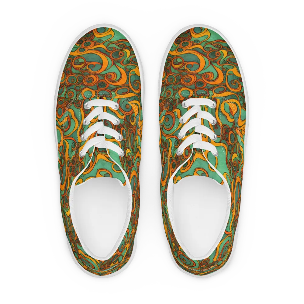 Nebula Nodes on Men's Lace-Up Canvas Shoes — Front