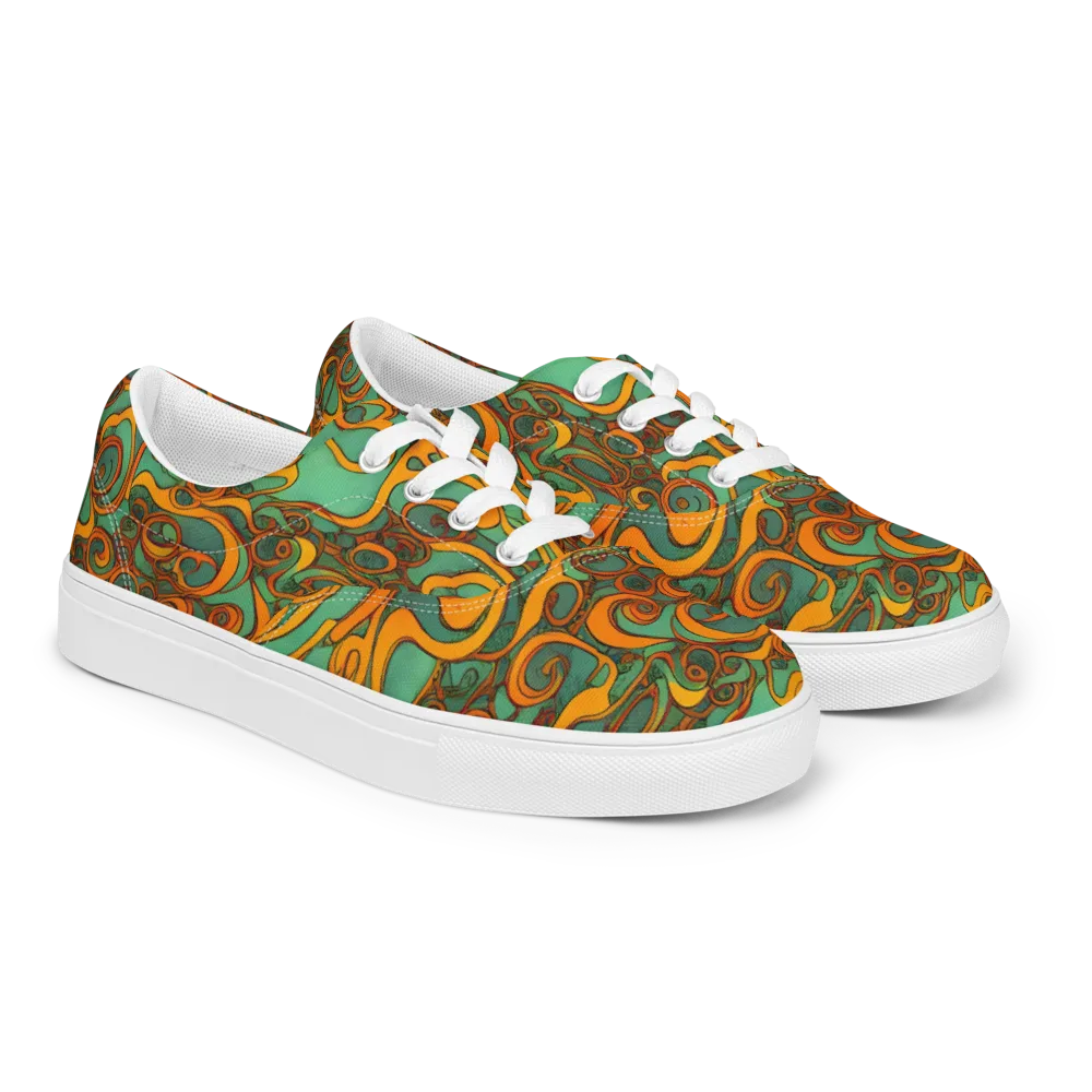 Nebula Nodes on Men's Lace-Up Canvas Shoes — Right Front