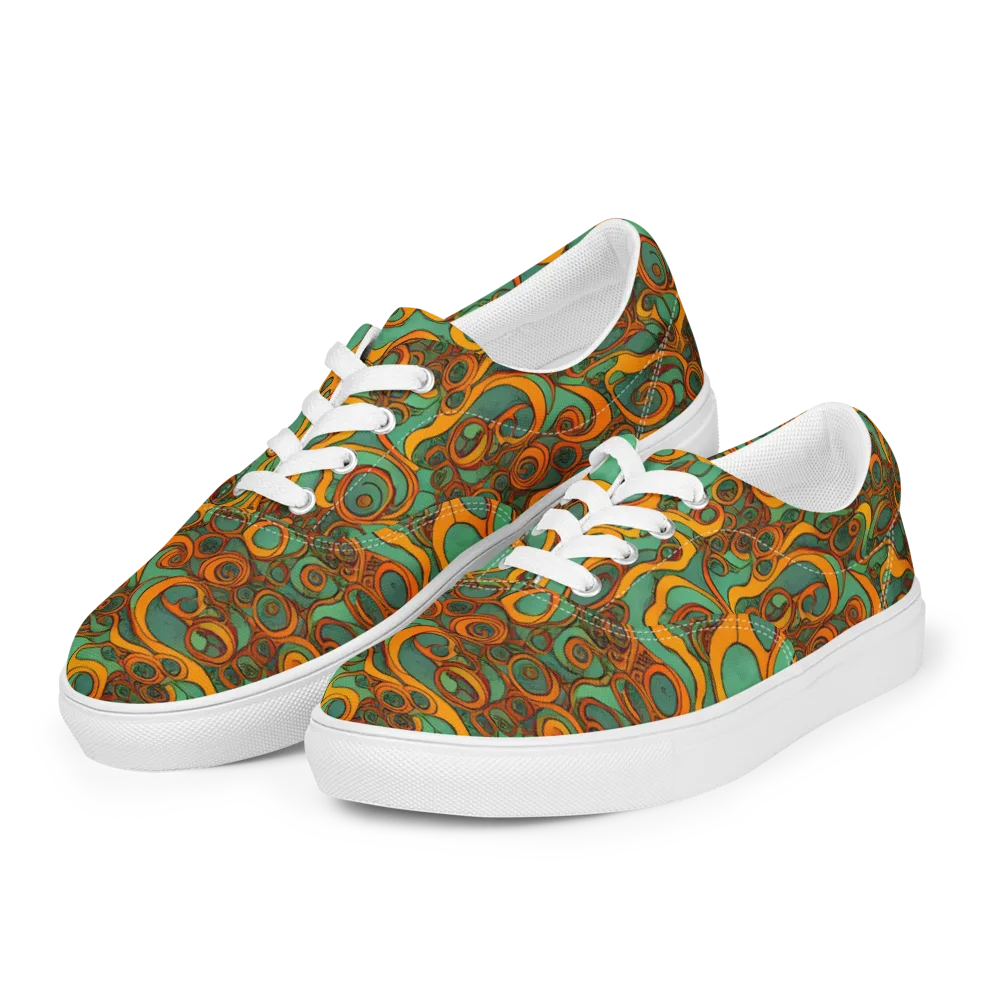 Nebula Nodes on Men's Lace-Up Canvas Shoes — Left Front