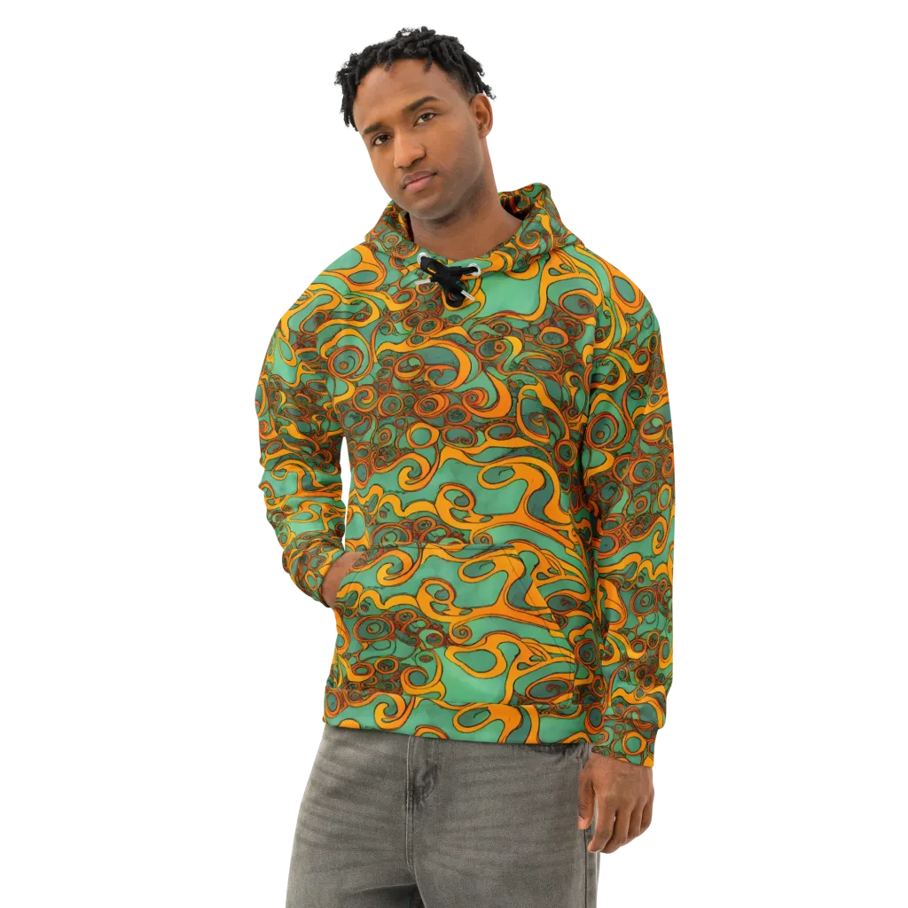 Nebula Nodes on Cotton Hoodie — Left Front