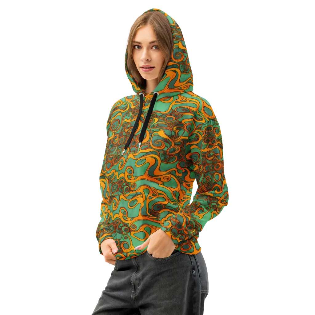 Nebula Nodes on Cotton Hoodie — Left Front