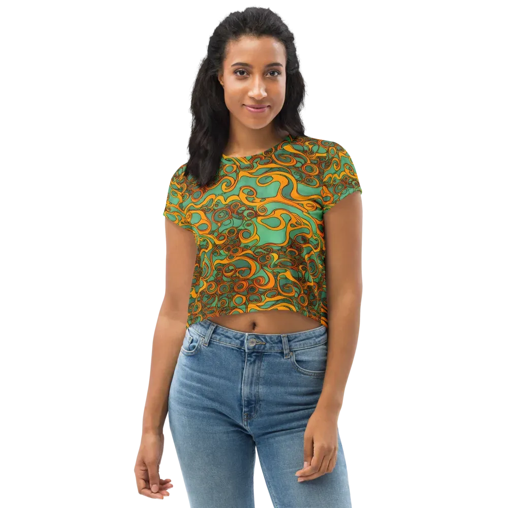 Nebula Nodes on Crop Tee — Front