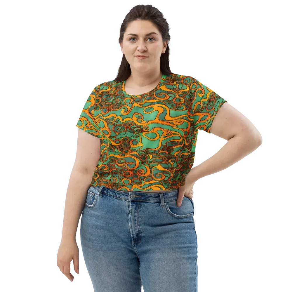 Nebula Nodes on Crop Tee — Front