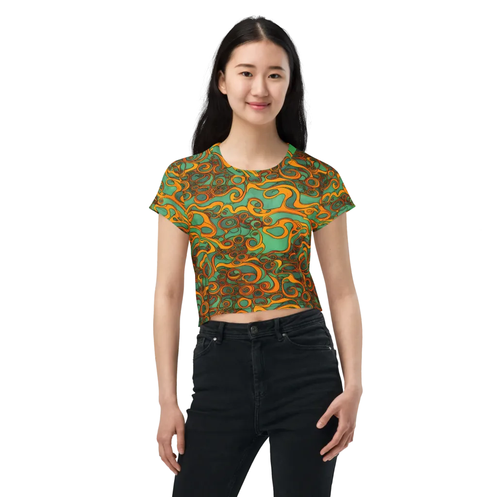 Nebula Nodes on Crop Tee — Front