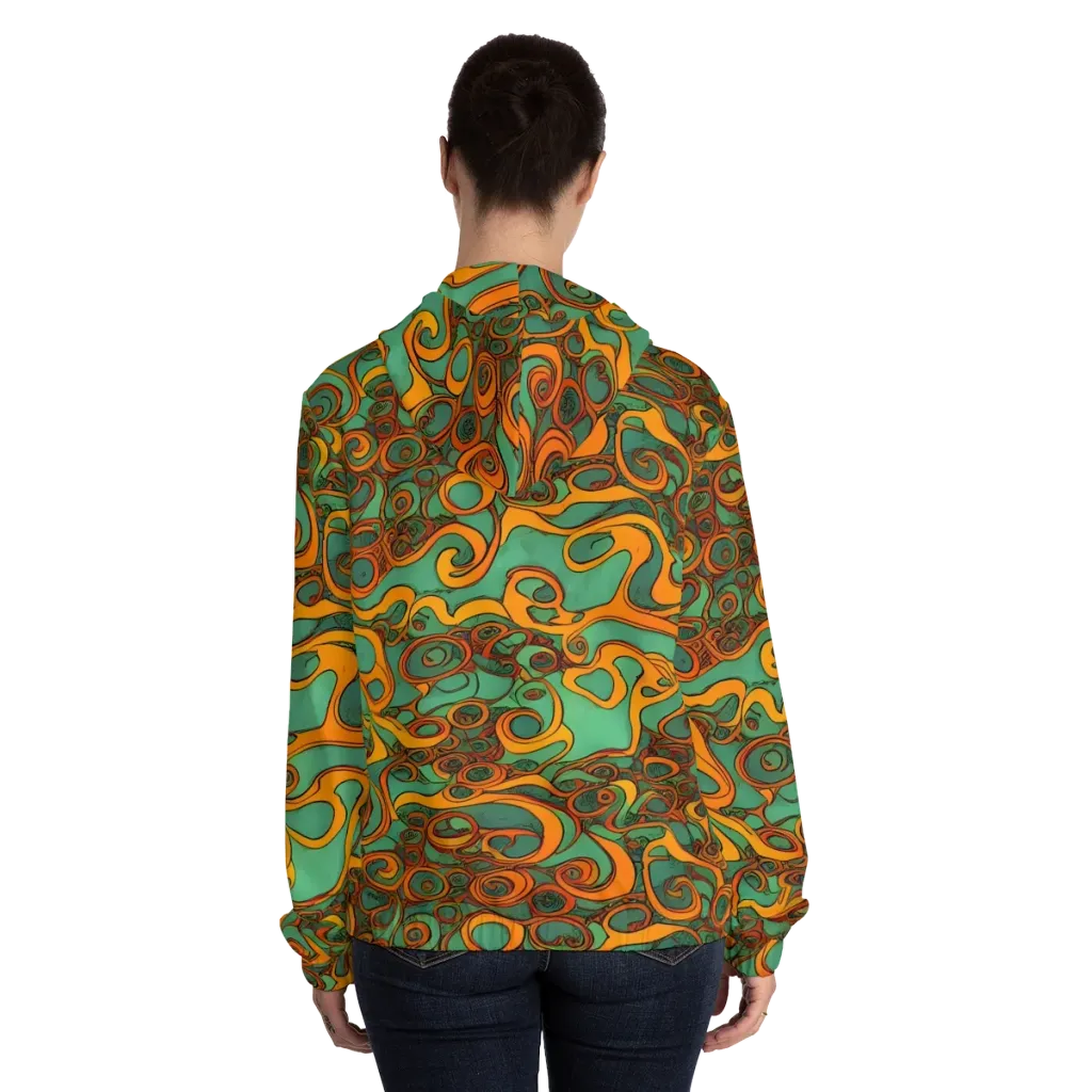 Nebula Nodes on Women's Full-Zip Hoodie — Back On Person