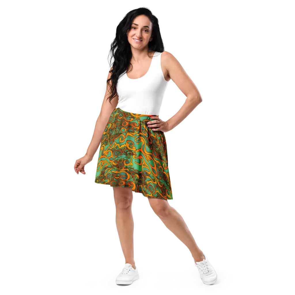 Nebula Nodes on Skater Skirt — Front
