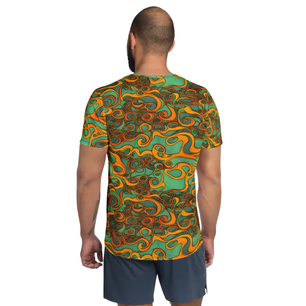 Nebula Nodes on Men's Athletic T-Shirt — Back