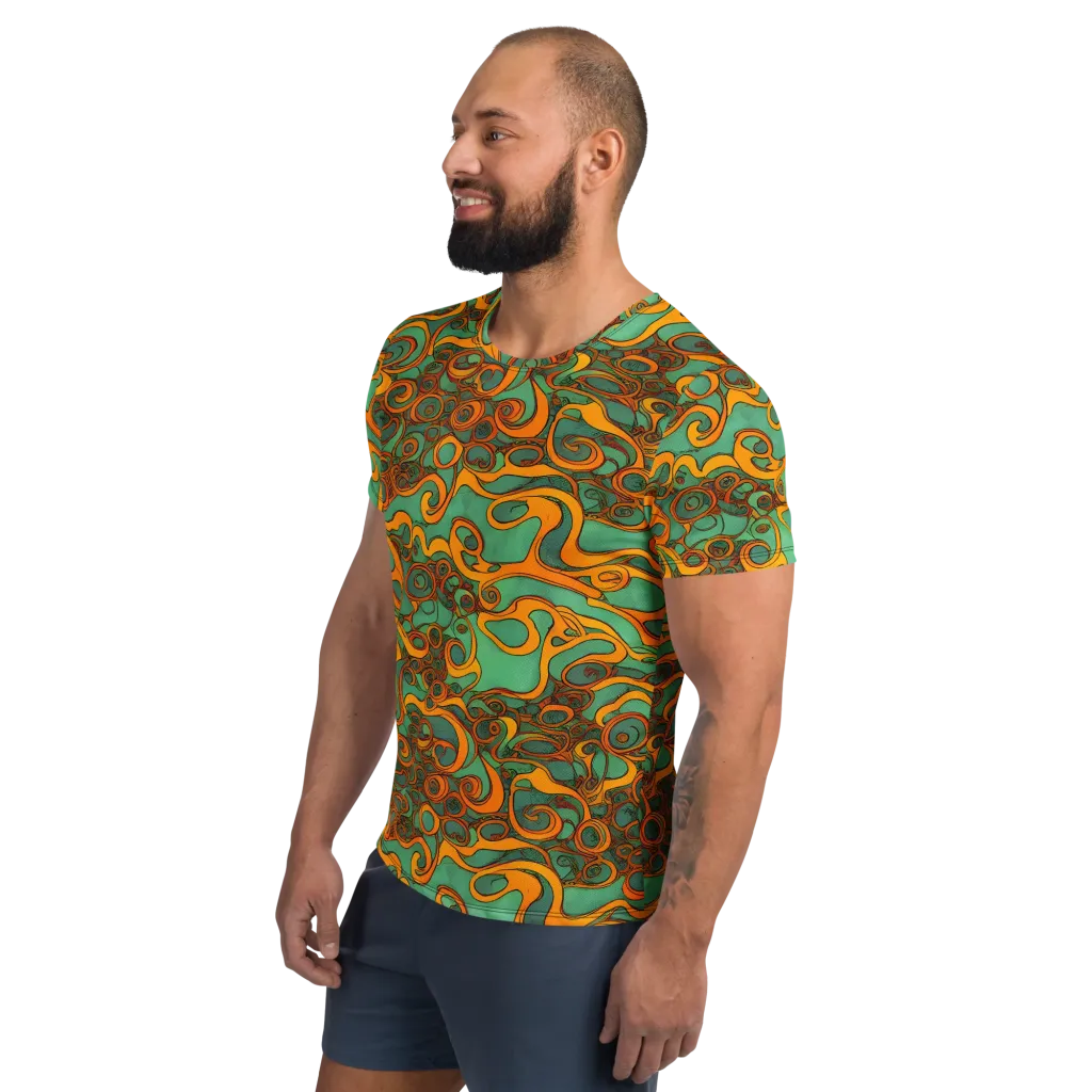 Nebula Nodes on Men's Athletic T-Shirt — Left