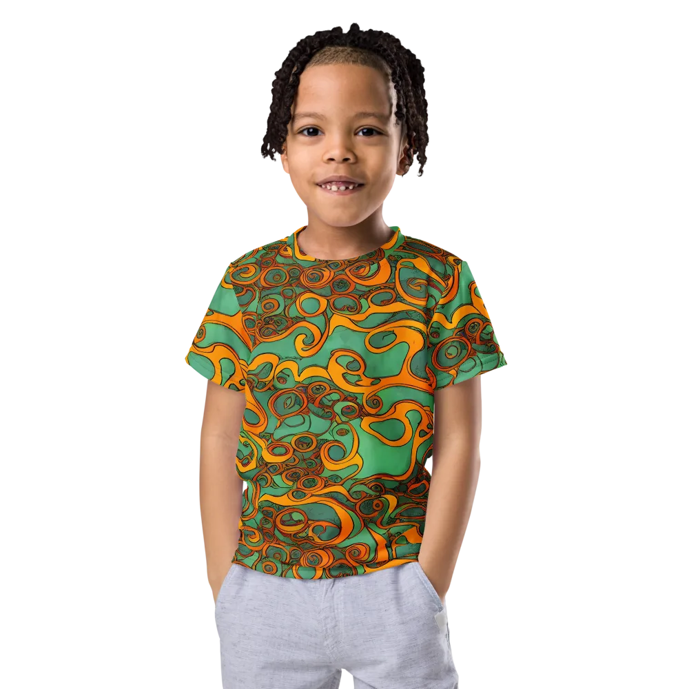 Nebula Nodes on Kids Crew Neck T-Shirt — Front