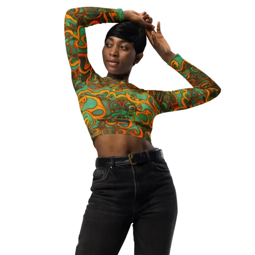 Nebula Nodes on a Long Sleeve Crop Top