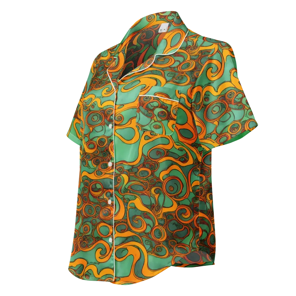 Nebula Nodes on Women's Short Sleeve Pajama Top — Left Front