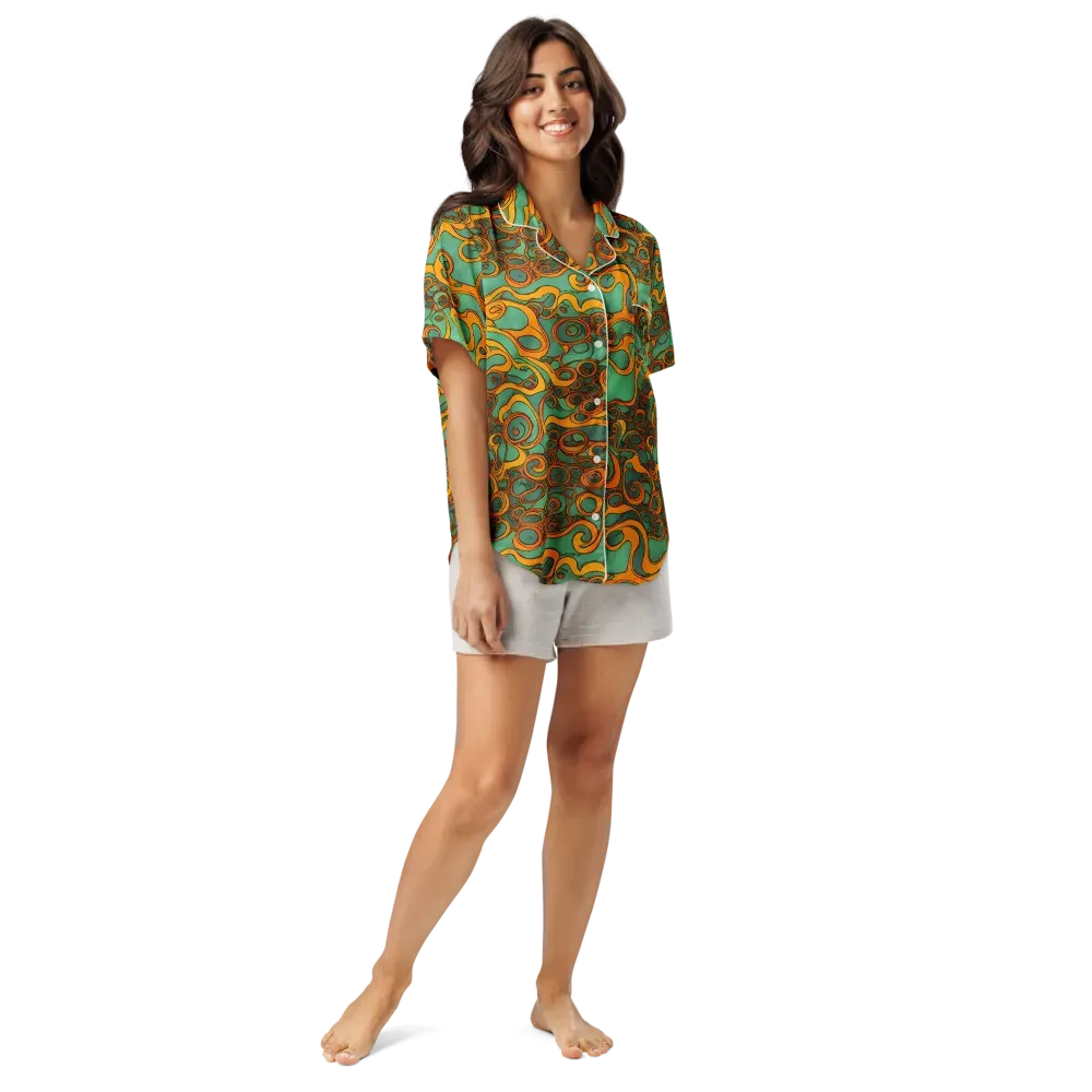 Nebula Nodes on Women's Short Sleeve Pajama Top — Front