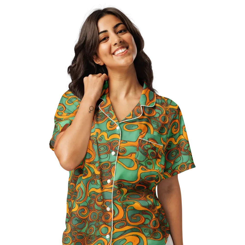 Nebula Nodes on Women's Short Sleeve Pajama Top — Front
