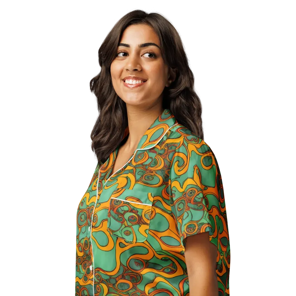 Nebula Nodes on Women's Short Sleeve Pajama Top — Left Front