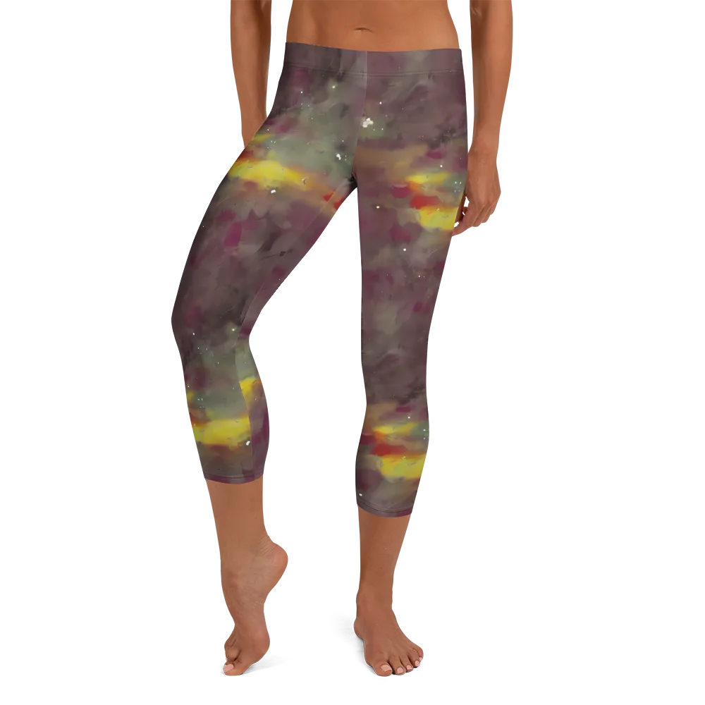 Whispers of Autumn on Capri Leggings — Front