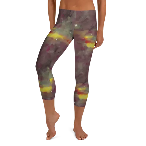 Whispers of Autumn on a Capri Leggings