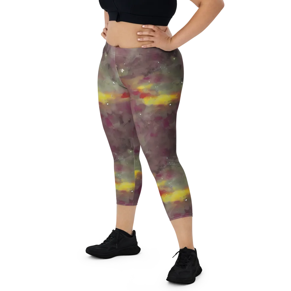 Whispers of Autumn on Capri Leggings — Front