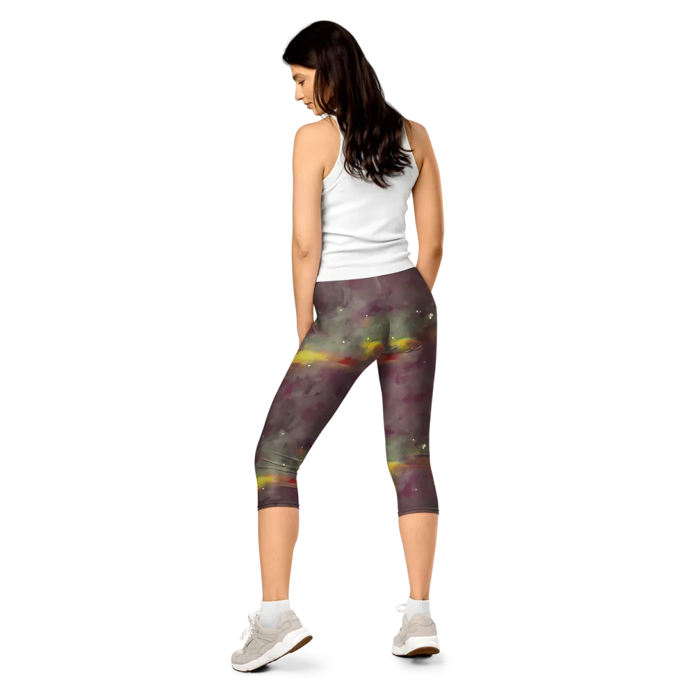 Whispers of Autumn on Capri Leggings — Back